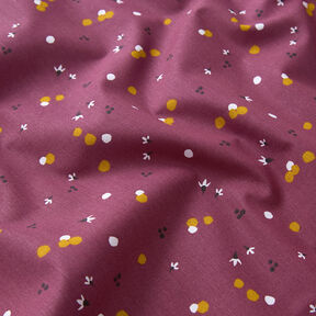 Tkanina bawełniana Kreton kolorowe kropki – merlot, 