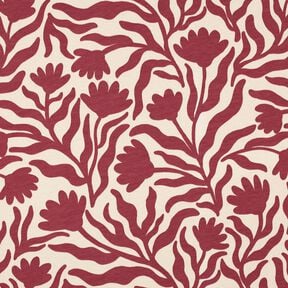 Dzianina dresowa drapana niebielona kwiaty | Poppy Fabrics – krem/jagodowy, 