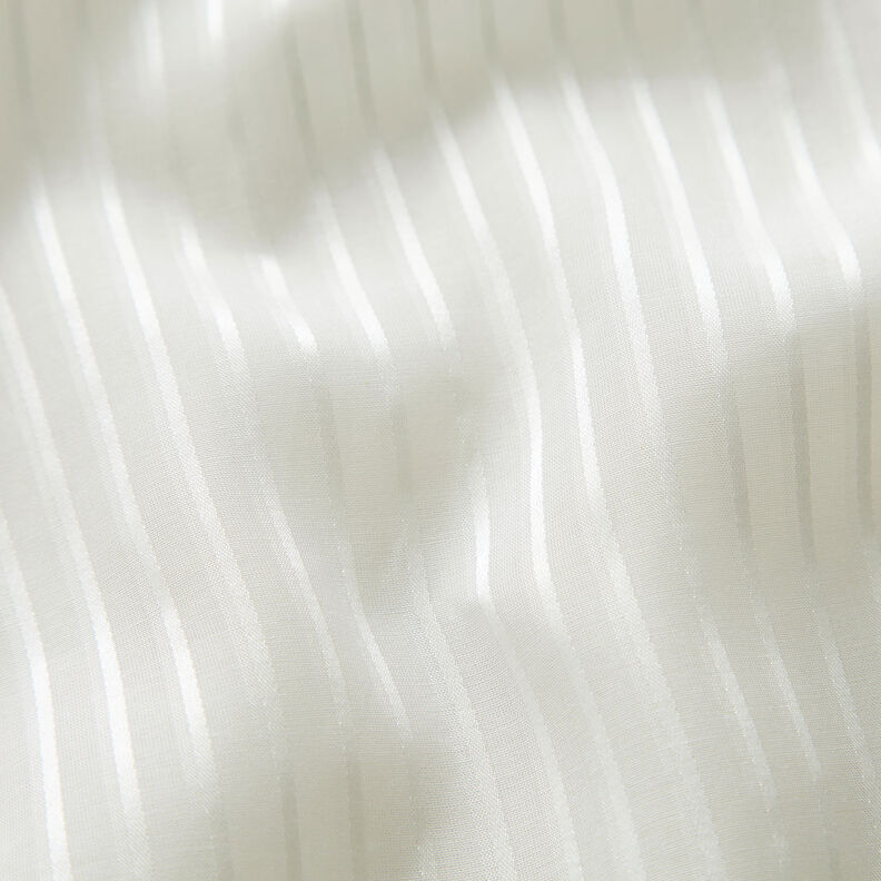 Woal z mieszanki jedwabiu w satynowe paski – biel,  image number 2