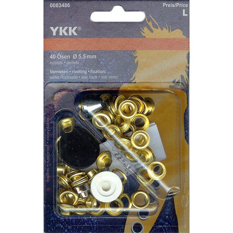 Oczka 4 – złoto metaliczny | YKK,  image number 1