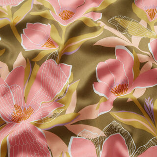 Satyna bawełniana w magnolie | Nerida Hansen – oliwka, 