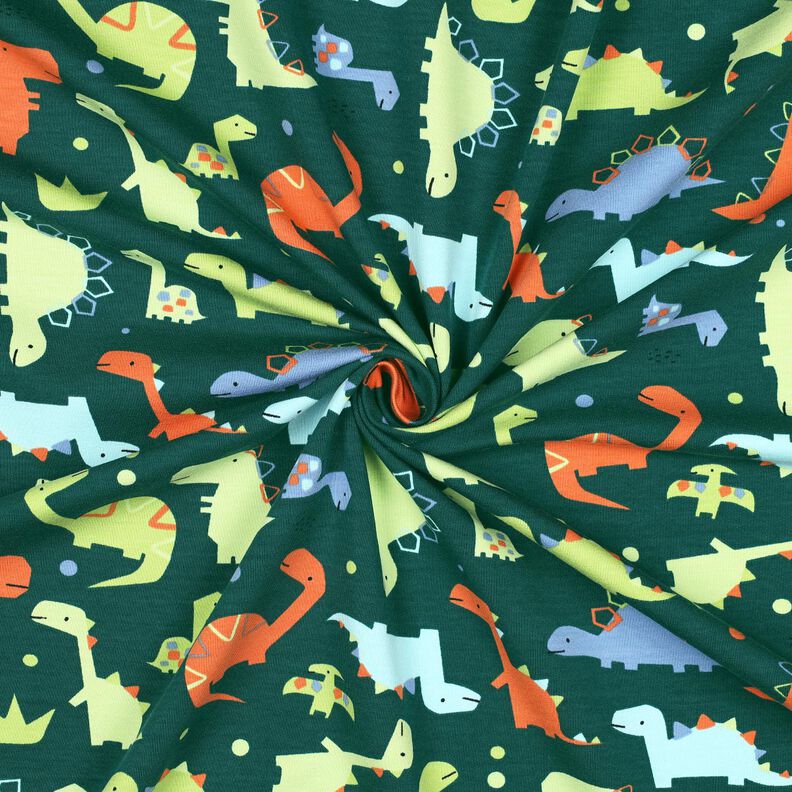 Dzianina dresowa pętelkowa dinozaury | Poppy Fabrics – świerk srebrny/jasna zieleń,  image number 3