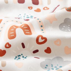 Popelina z tęczą – jasnobeżowy, 