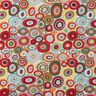 Tkanin dekoracyjna Gobelin kolorowe kółka – jasnobeżowy/czerwień karminowa,  thumbnail number 1