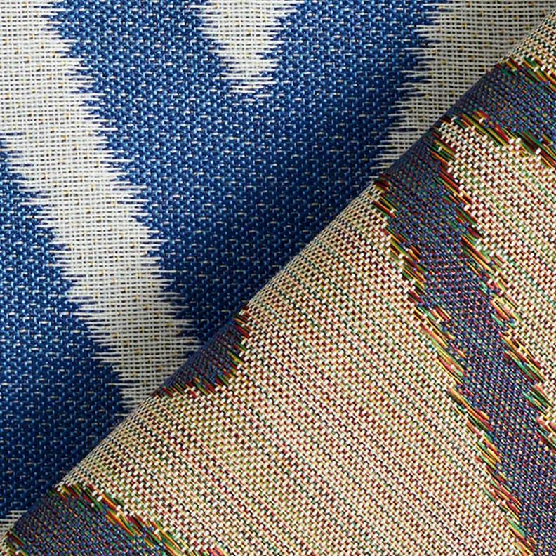 Tkanina outdoor Żakard wzór ikat – błękit,  image number 4