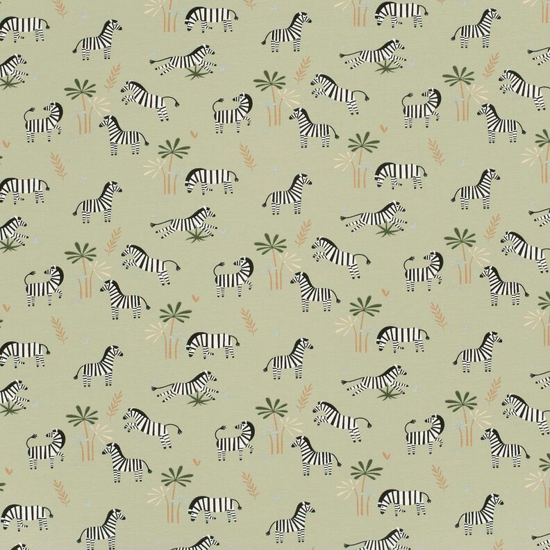 Dżersej bawełniany zebry stepowe – zieleń trzcinowa,  image number 1