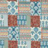 Tkanina bawełniana Kreton kwiatowy patchwork – błękit,  thumbnail number 1