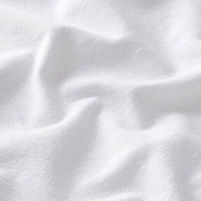 Dżersej z mieszanki bawełny i lnu jednokol. – biel | Resztka 90cm, 