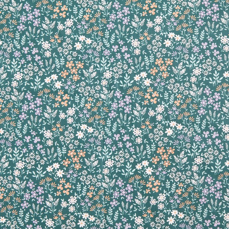Bawełna powlekana kolorowa łąka kwietna – świerk srebrny/liliowy,  image number 1