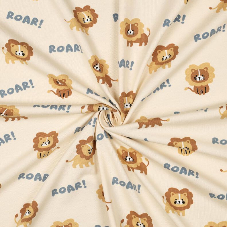 Dżersej bawełniany lew | Poppy Fabrics – jasnobeżowy/brąz sarni,  image number 3