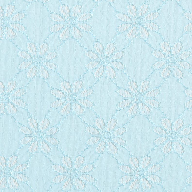 Koronka strecz w kwiaty – lodowy niebieski,  image number 1