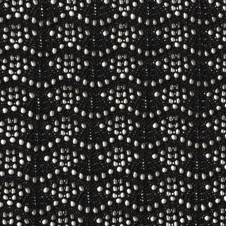 Dzianina swetrowa we wzory w fale &ndash; czerń,  image number 1