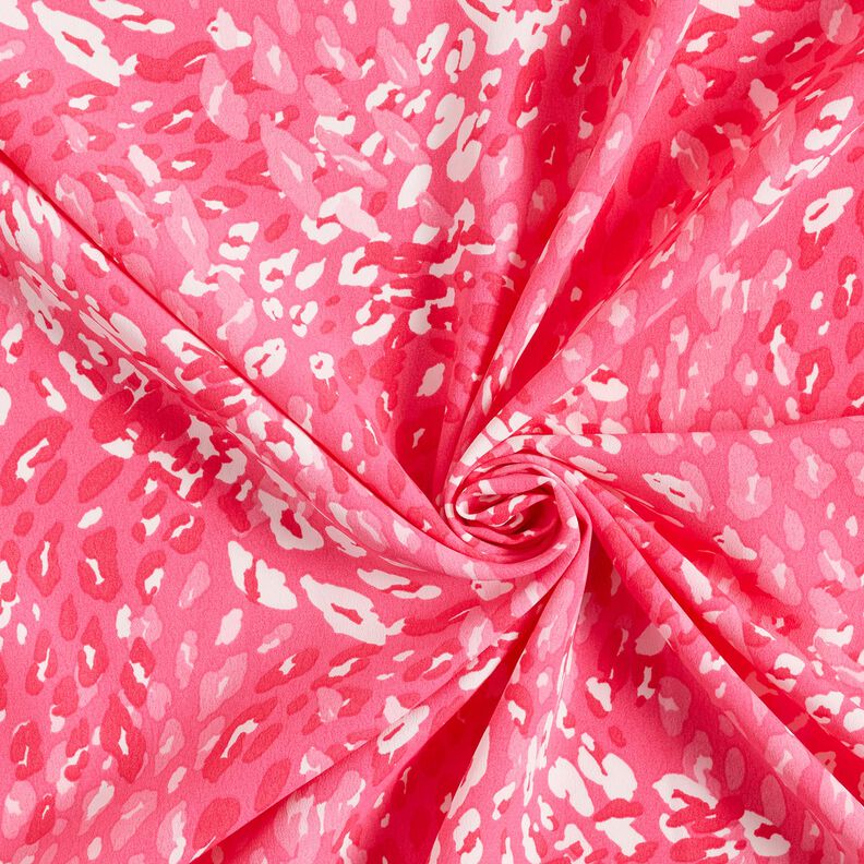 Krepa z abstrakcyjnym wzorem panterki – intensywny róż,  image number 3