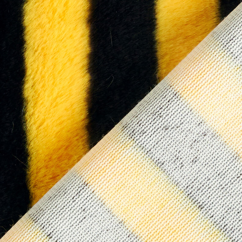 Sztuczne futerko – paski pszczoły – czerń/żółć,  image number 3