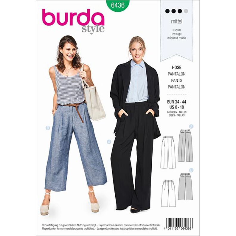 Spodnie | Spodnie culotte, Burda 6436 | 34 - 44,  image number 1