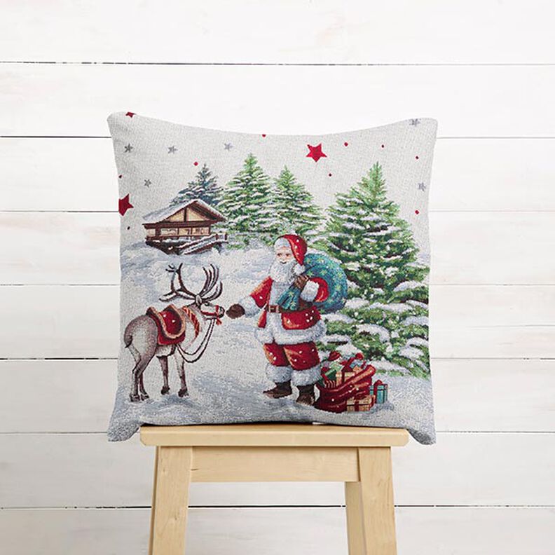 Panel Gobelin Św. Mikołaj, z lureksem – mleczna biel,  image number 5