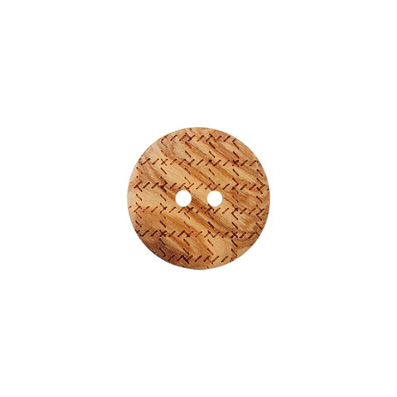 Guzik drewniany, 2 dziurki  – beż,  image number 1