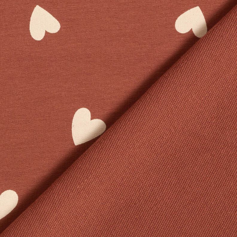 Dzianina dresowa p?telkowa French Terry rozproszone serca &ndash; ciemnoczerwony,  image number 4