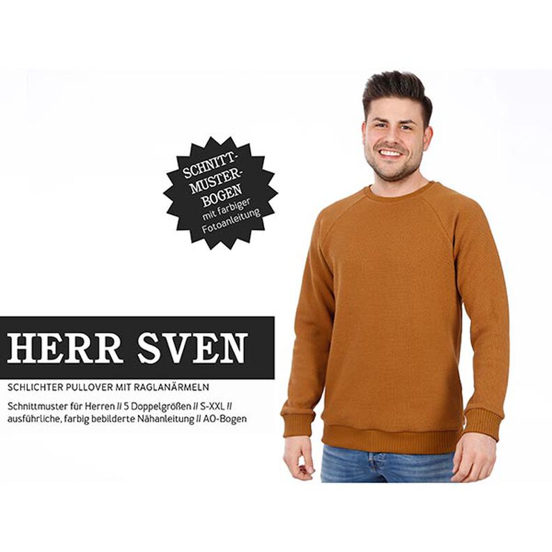 HERR SVEN – prosta bluza z rękawami raglanowymi, Studio Schnittreif  | 42 - 60,  image number 1