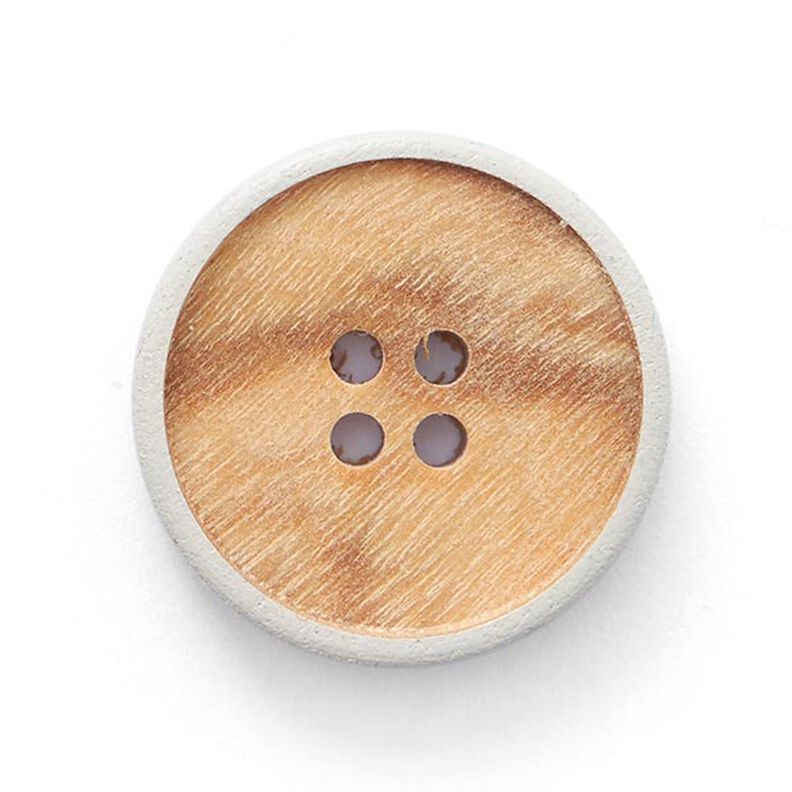 Guzik drewniany, 4 dziurki  – beż/szary,  image number 1