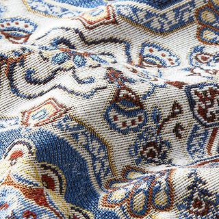 Tkanin dekoracyjna Gobelin orientalna mandala – błękit/kość słoniowa, 
