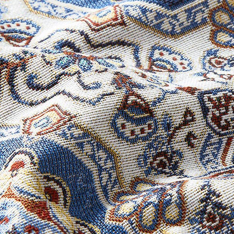 Tkanin dekoracyjna Gobelin orientalna mandala – błękit/kość słoniowa,  image number 2