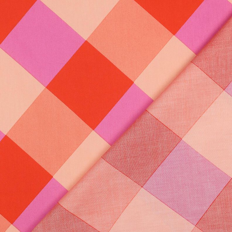 Satyna bawełniana Large Gingham | Nerida Hansen – koral/jasny róż,  image number 4