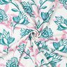 Mieszanka wiskozy i lnu kwiaty | Poppy Fabrics – kość słoniowa/turkus,  thumbnail number 3