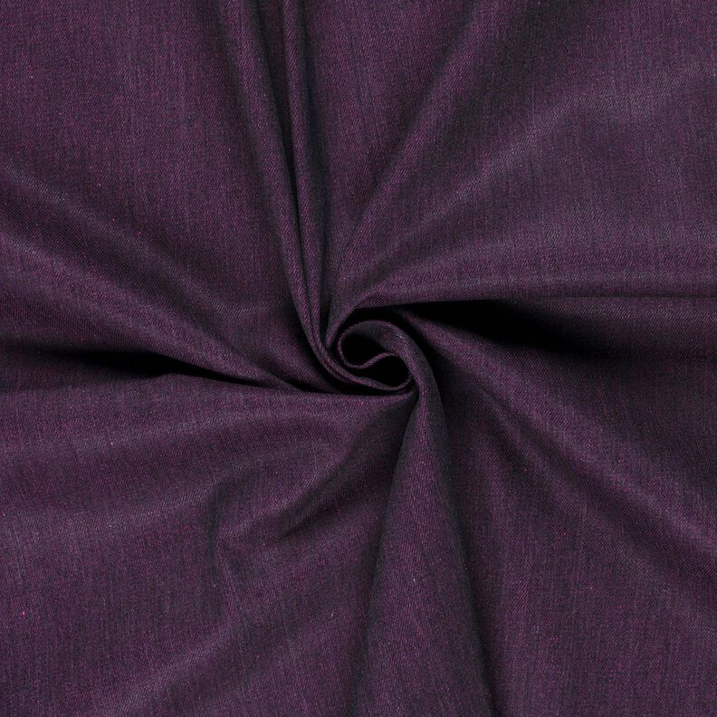 Denim z mieszanki bawełny, melanż – bakłażan,  image number 1