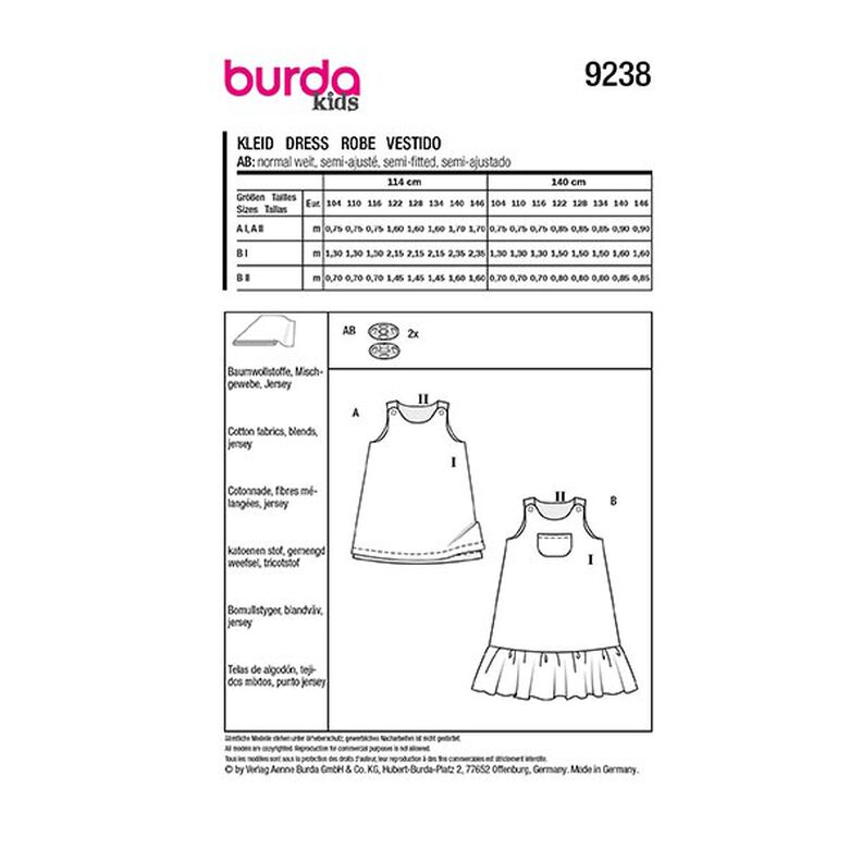 Sukienka | Burda 9238 | 104-146,  image number 11