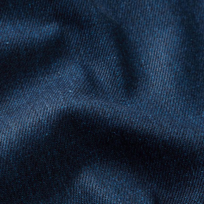 Denim z mieszanki bawełny, melanż – niebieski oceaniczny,  image number 2