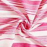 Tkanina bawełniana haftowana w paski – mleczna biel/pink,  thumbnail number 3