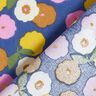 Tkanina bawełniana Kreton okrągłe kwiaty – słoneczna żółć/błękit,  thumbnail number 4
