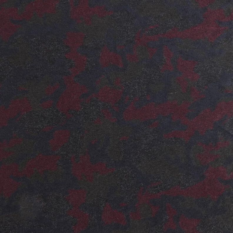 Tkanina płaszczowa Mieszanka wełniana moro – czerń/merlot, image number 1