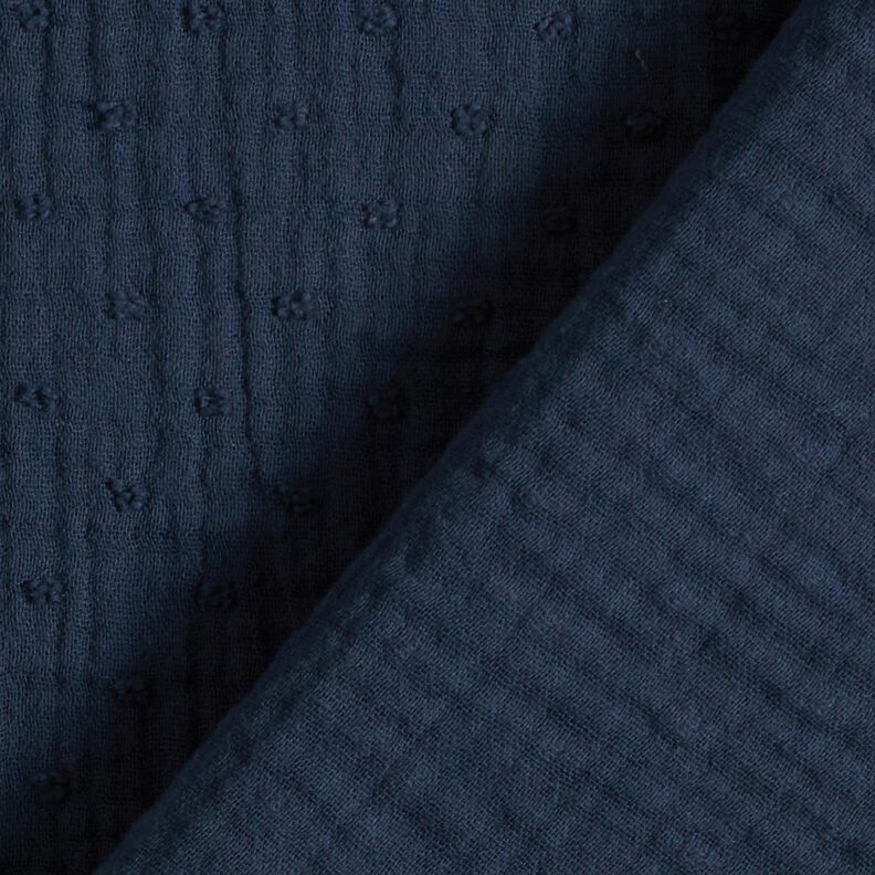 Muślin / Tkanina double crinkle dobby – granat, image number 4