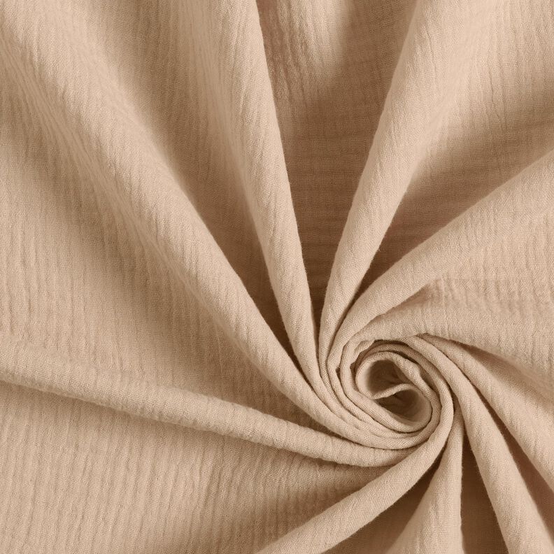 Muślin / Tkanina double crinkle – ciemny beż,  image number 1