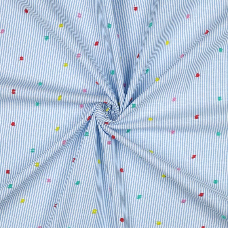 Delikatny batyst bawełniany dobby i paski | Poppy Fabrics – jasnoniebieski/biel,  image number 3
