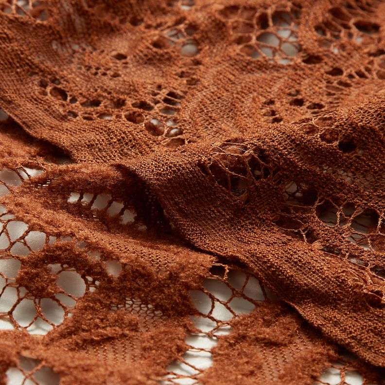 Koronka bouclé w kwiaty – miedź,  image number 6