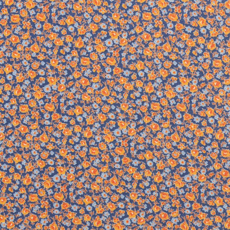 Szyfon Mille-fleurs – indygo/pomarańcza,  image number 1