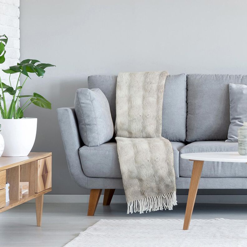 Sztuczne futerko długie włosie z gradientem &ndash; srebrnoszary,  image number 5