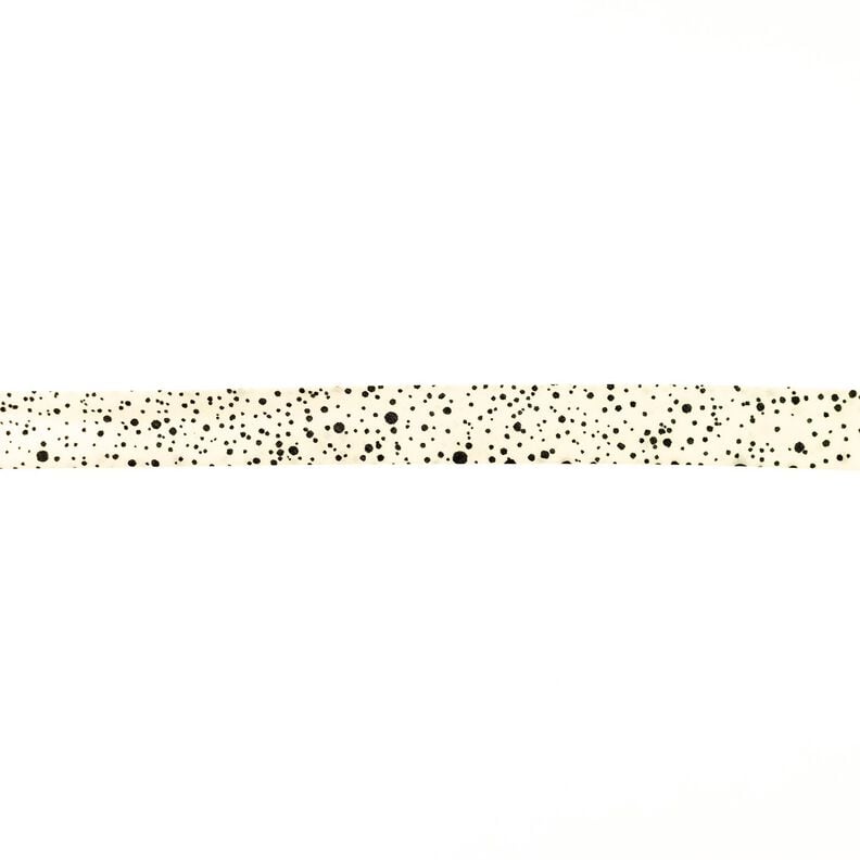 Taśma skośna kleksy [20 mm] – mleczna biel/czerń,  image number 1