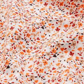 Tkanina bawełniana Kreton rozrzucone kwiaty – różowy/brzoskwiniowopomarańczowy, 