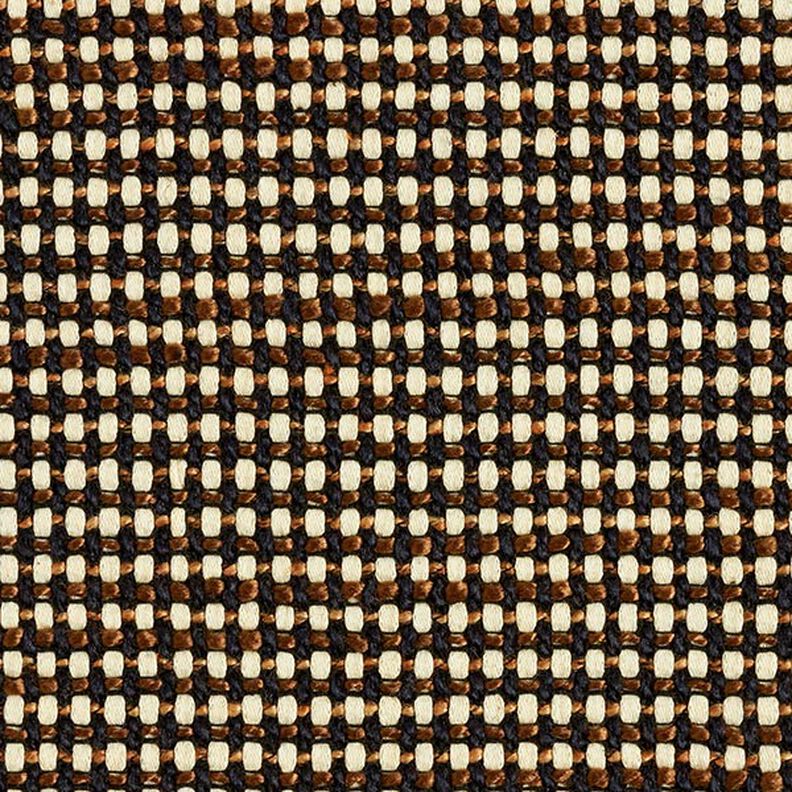 Gruba tkanina płócienna w prostokąciki – granat/brąz,  image number 1
