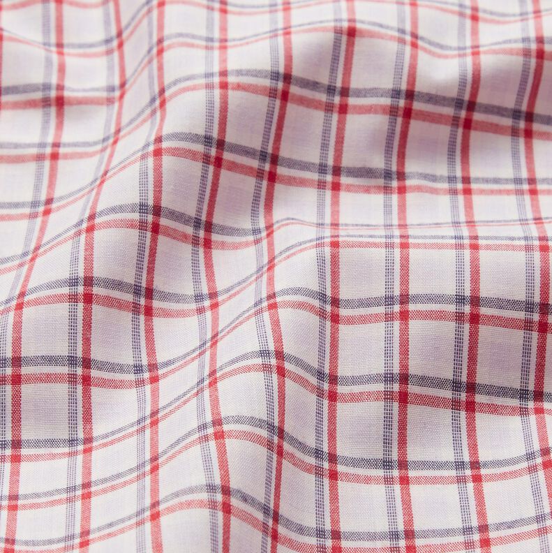 Tkanina koszulowa w przesuniętą kratę – biel/granat, image number 2
