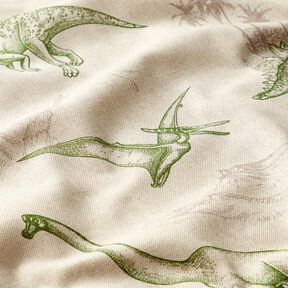 Tkanina dekoracyjna half panama Dinozaur, 
