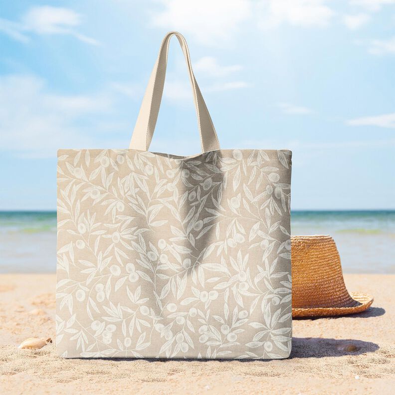 Bawełna powlekana Żakard oliwki w panierce – naturalny/jasnobeżowy,  image number 6