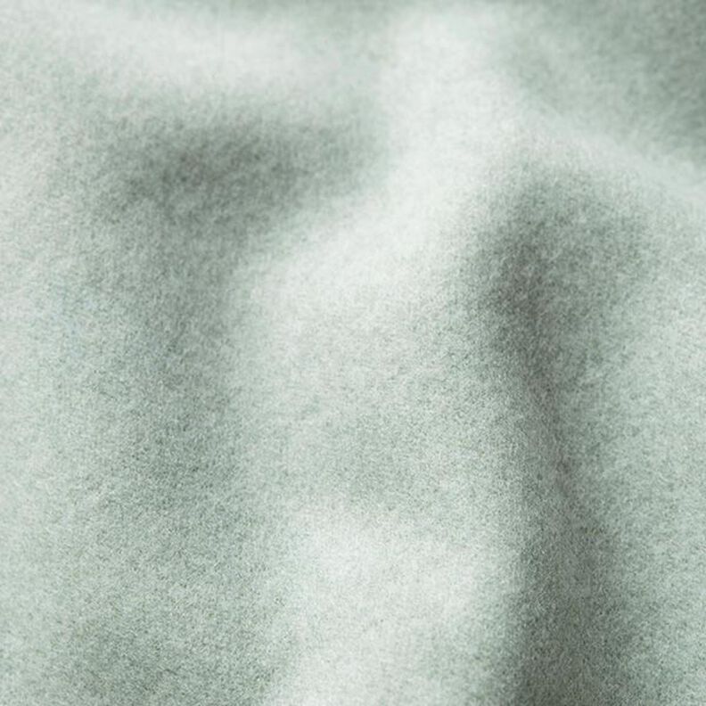 Materiał na płaszcze poliester z recyklingu melanż – zieleń pastelowa, image number 2
