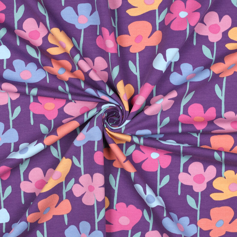 Dzianina dresowa pętelkowa French Terry kolorowe kwiaty | Poppy Fabrics – czerwona lilia, image number 3