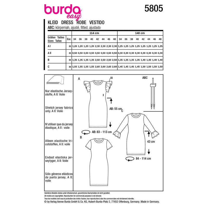 Sukienka | Burda 5805 | 34-48,  image number 12