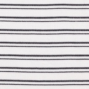 Tkanina na bluzki krepa w nieregularne paski &ndash; biel/czerń, 